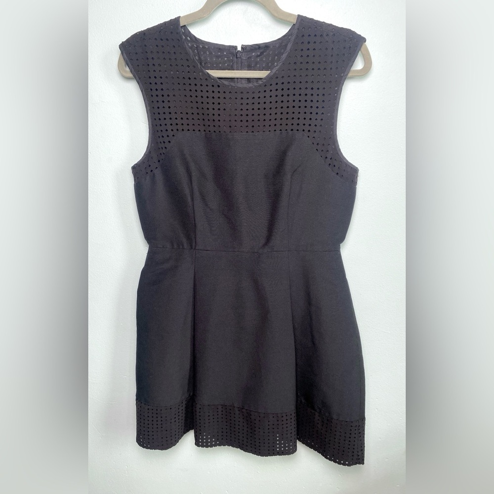 J. Crew Black Sleeveless Silk-Cotton Dress, Size 8